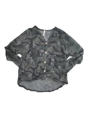 Twenty Ten Camo Waffle Knit Top L